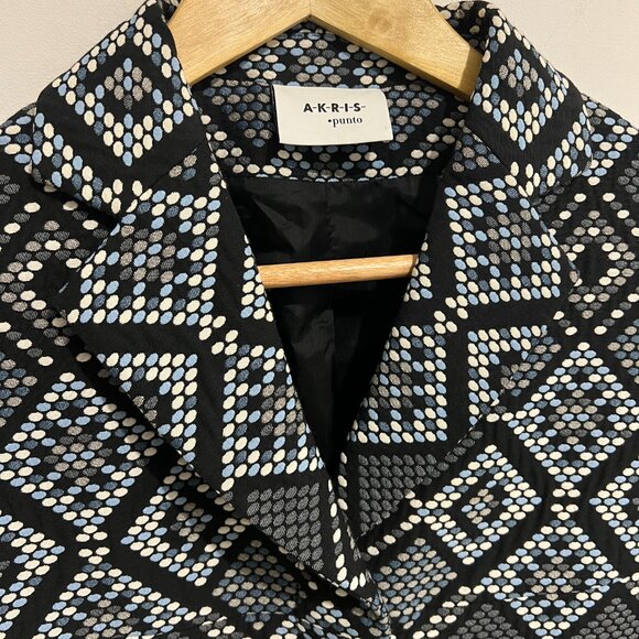 AKRIS Multicolor Geometric Patterned Coat Jacket sz US 4 - Picture 2 of 7